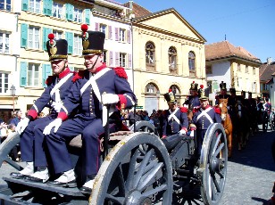D�fil� batterie d'artillerie 30 hommes, Yverdon-les-Bains