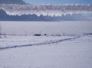 Le lac des Taill�res en hiver