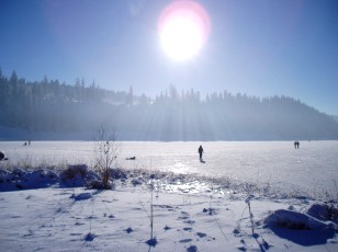 Le lac des Taill�res en hiver